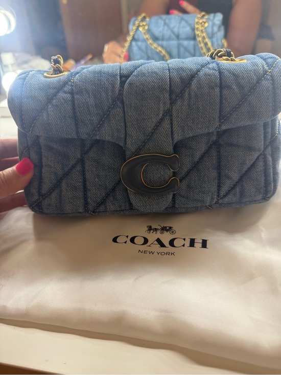 Coach Handbags - Coach 20 Tabby Quilted Denim Shoulder Bag with blue and gold Hardware
